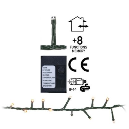 Micro Cluster 2400 LED's - 48 meter - extra warm wit - 8 functies + geheugen - Afbeelding 2