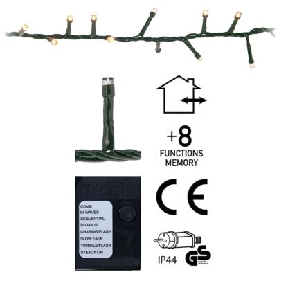 Micro Cluster 700 LED's - 14 meter - extra warm wit - 8 functies + geheugen - Afbeelding 2
