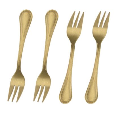 Gebaksvorkjes - 4 stuks - goudkleurig - Afbeelding 2