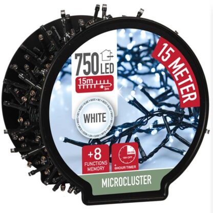 Micro Cluster met Haspel - 750 LED - 15 meter - met timer - wit - Afbeelding 3