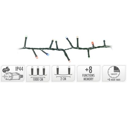 Micro Cluster met Haspel - 500 LED - 10 meter - met timer - multicolor - Afbeelding 2