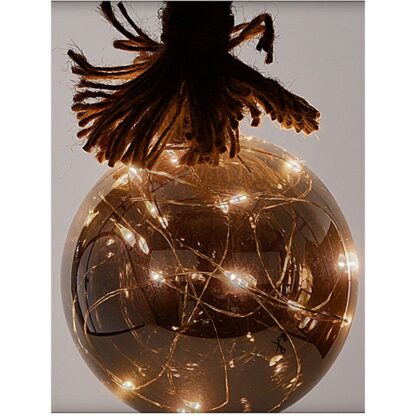 Glazen bal met 15 LED's - 10cm - met timer - Afbeelding 2