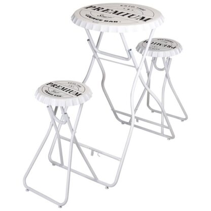 Bartafel met 2 stoelen - wit - Afbeelding 2