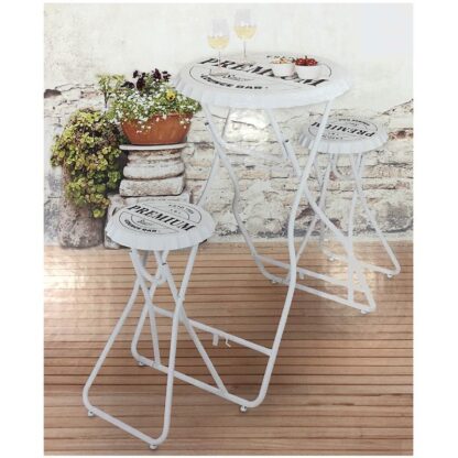 Bartafel met 2 stoelen - wit - Afbeelding 4