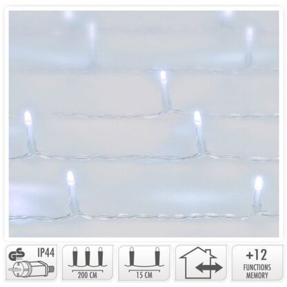 Gordijnverlichting - 240LED -  200x150cm - wit - Afbeelding 2