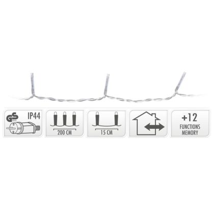 Gordijnverlichting - 240LED -  200x150cm - wit - Afbeelding 3