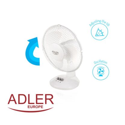 Adler AD7302 - Tafelventilator wit - 23cm - Afbeelding 4