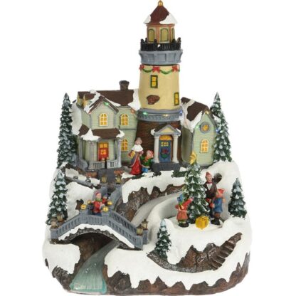 Kerstdorp - met toren en draaiende kerstboom - Afbeelding 2