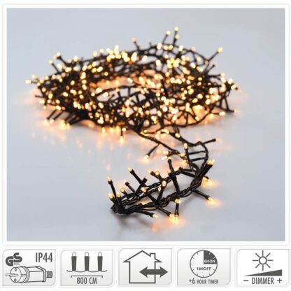 Micro Cluster 400 LED - 8m - met timer en dimmer - extra warm wit - Afbeelding 2