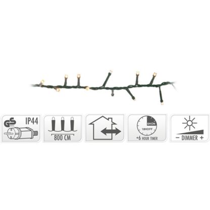 Micro Cluster 400 LED - 8m - met timer en dimmer - extra warm wit - Afbeelding 3