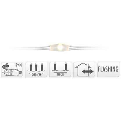 Cascadeverlichting met vuurvliegjeseffect  - 200 led - warm wit - Afbeelding 2