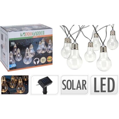 Feestverlichting - Solar - Warm Wit - 10 LED Lampen - Transparant - Afbeelding 3
