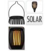 Solar Tuinlamp Fakkel Zwart - LED vlameffect - 3-in1: prikspot, staand, hangend - Afbeelding 2