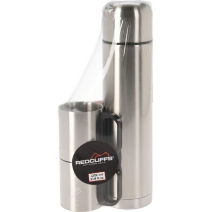 Thermosfles - Dubbelwandig - 2 Bekers - 1 Liter - Afbeelding 2