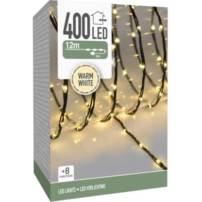 LED Verlichting 400 LED - 12 meter - warm wit - voor binnen en buiten - 8 Lichtfuncties - Soft Wire - Afbeelding 2