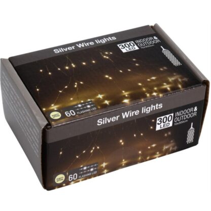 Cascadeverlichting Zilverdraad 300 LED lampjes - met Flash-functie - Afbeelding 4