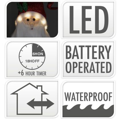 Happy Santa XXL - 120cm - met LED lampjes - met timer - geschikt voor buiten - Afbeelding 2