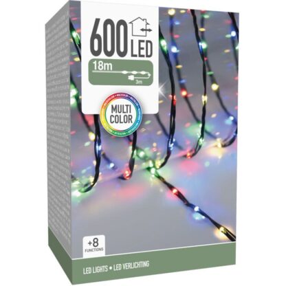 LED Verlichting 600 LED - 18 meter - multicolor - voor binnen en buiten - 8 Lichtfuncties - Soft Wire - Afbeelding 2