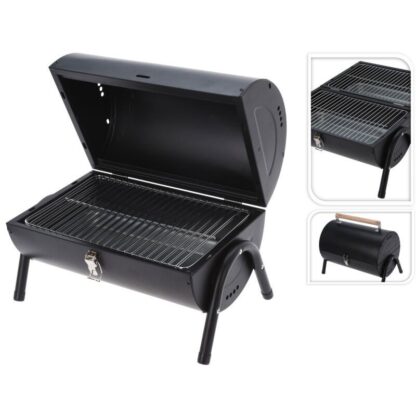 Houtskoolbarbecue - Cilindervorm - Tafelmodel - Mat Zwart - Afbeelding 2
