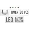 Decoratieslinger verlicht - 20 LED Lampionnen van Katoen - met Timer - Groen - Afbeelding 3