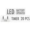 Decoratieslinger verlicht - 20 LED Lampionnen van Katoen - met Timer - Roze - Afbeelding 4