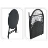 Bistroset - 3-Delig - Tuinset met Bijzettafel - Metaal - Vouwbaar - Afbeelding 3