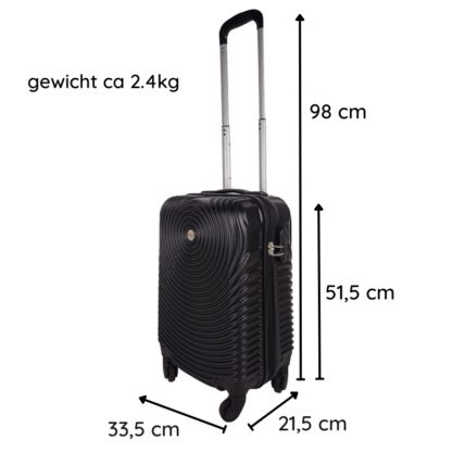 Ceruzo Handbagage Koffer - 51.5 cm - Zwart - Afbeelding 3