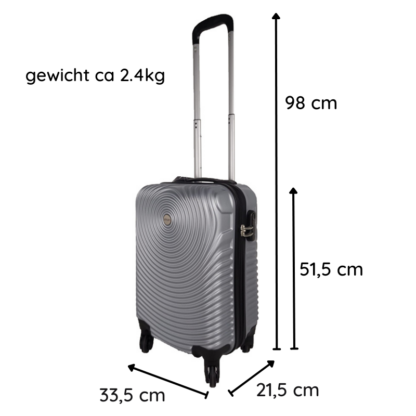 Ceruzo Handbagage Koffer - 51.5 cm - Grijs - Afbeelding 3