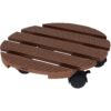 Plantentrolley - hout - bruin - Ø29 cm - tot 100 kg - Afbeelding 2