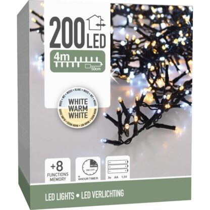 Micro Cluster 200 led - 4m - two tone adorable - Batterij - Lichtfuncties - Geheugen - Timer - Afbeelding 3