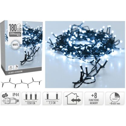 Kerstverlichting 180 led- 13.5m - wit - Timer - Lichtfuncties - Geheugen - Buiten - Afbeelding 2