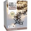 Maxi Cluster Kerstverlichting - 400 led - 6m - warm wit - Timer - Lichtfuncties - Geheugen - Buiten - Afbeelding 3