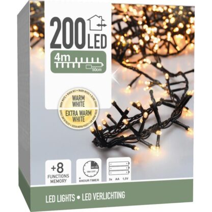 Micro Cluster 200 led - 4m - two tone romantic - Batterij - Lichtfuncties - Geheugen - Timer - Afbeelding 4