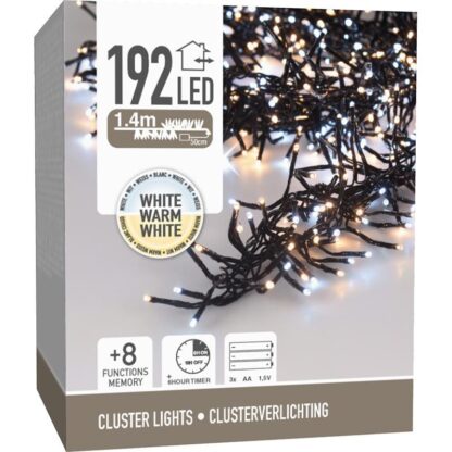 Clusterverlichting 192 led -  1.4m - two tone adorable - Batterij - Lichtfuncties - Geheugen - Timer - Afbeelding 4