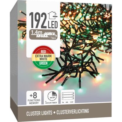 Clusterverlichting 192 led -  1.4m - three tone traditional - Batterij - Lichtfuncties - Geheugen - Timer - Afbeelding 4