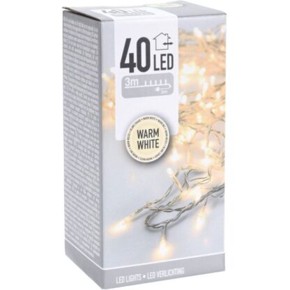 LED-verlichting - 40 LED - 3 meter - warm wit - transparant snoer - Afbeelding 2