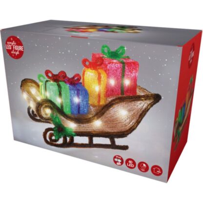 Kerstfiguur Acryl - Arreslee met led - 40 cm - Afbeelding 2