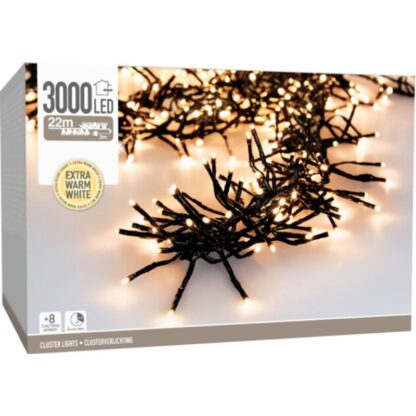 Clusterverlichting - 3000 LED - 22m - Timer - Lichtfuncties - extra warm wit - Afbeelding 2