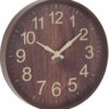 Wandklok - Donkerbruin - Houtlook - 30cm