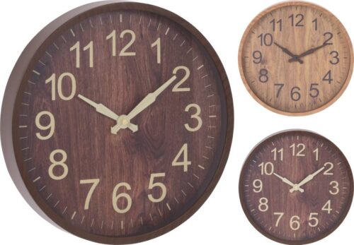 Wandklok - Donkerbruin - Houtlook - 30cm - Afbeelding 2