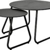 Bijzettafels - Diameter 60 en 40 cm - zwart