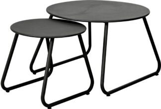 Bijzettafels - Diameter 60 en 40 cm - zwart