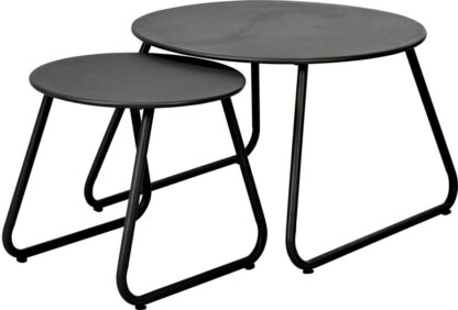 Bijzettafels - Diameter 60 en 40 cm - zwart