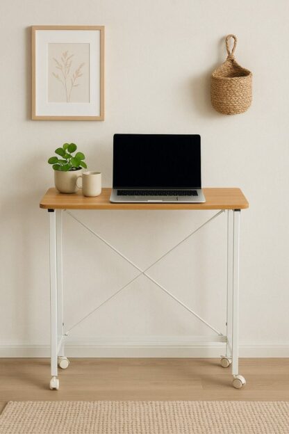 Ceruzo Wandtafel -  80x40x75 cm - Inklapbaar Tafelblad - Wit - Afbeelding 2