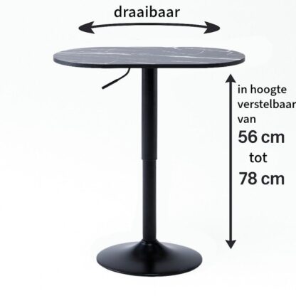 Ceruzo Bijzettafel - Theetafel - Ovaal - Hoogte Verstelbaar - Draaibaar - Zwart - Afbeelding 3