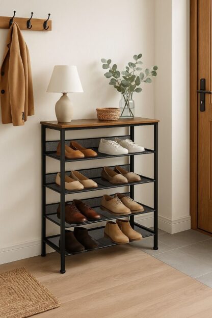 Ceruzo Schoenenrek - Hout - Metaal - 76x30x86 cm - Afbeelding 3