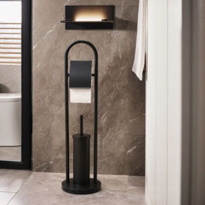 Ceruzo Toiletbutler Vrijstaand - RVS -Zwart - Afbeelding 2