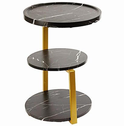 Ceruzo Moderne Bijzettafel - Zwart - Goud - Afbeelding 2