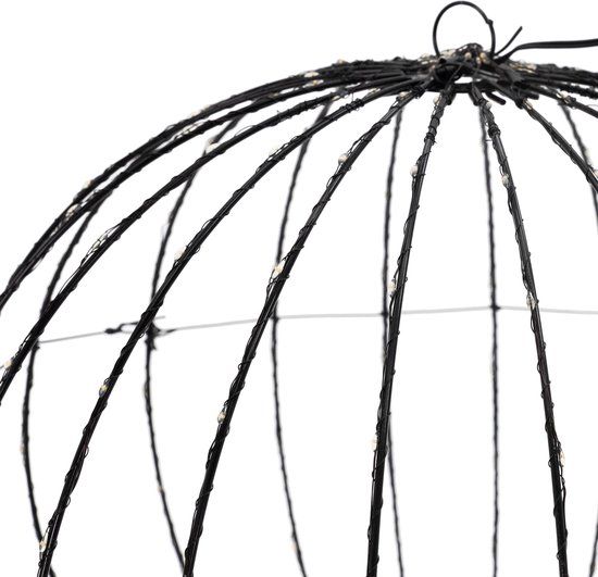 Lichtbol 240 led - Metaal - 40 cm - Kerstverlichting - met Timer - extra warm wit - Afbeelding 3
