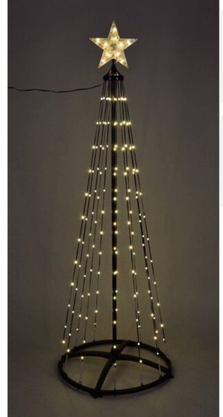 Kerstboom - Vlaggenmast - 210cm - 370 LED - Zwart Frame - Warm Wit